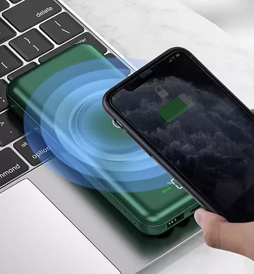 პორტატული მობილური უსადენო დამტენი Powerbank