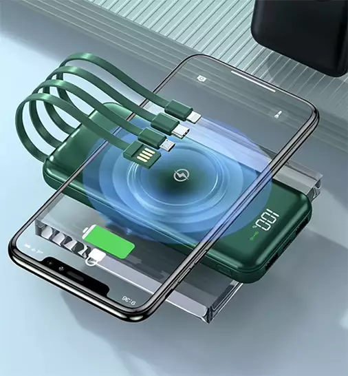 პორტატული მობილური უსადენო დამტენი Powerbank