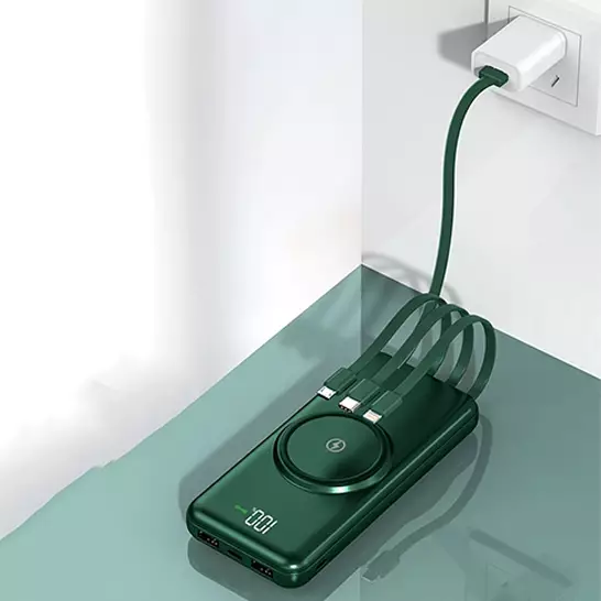 პორტატული მობილური უსადენო დამტენი Powerbank