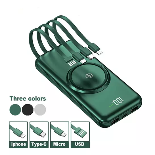 პორტატული მობილური უსადენო დამტენი Powerbank